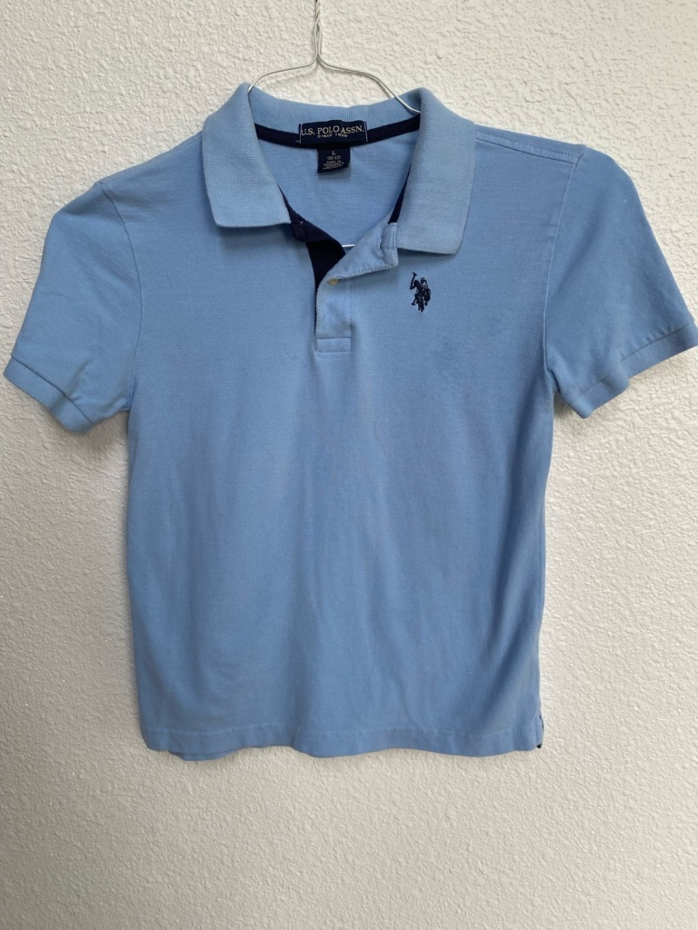 U.S. Polo Assn. Light Blue Polo with Navy Trim